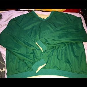 3/$22 vintage green silky windbreaker XL